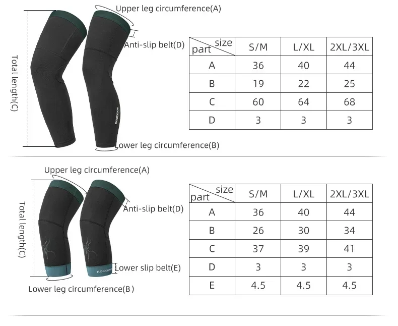 ROCKBROS Cycling Sleeve Leg Sleeve Windproof Sports Fleece Sleeves Knee Braces Men Women Autumn Winter Warmth Cycling Equipment