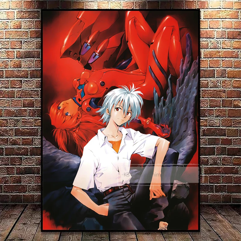 Vintage Anime Neon Genesis Evangelion Aesthetic Canvas Wall Art