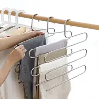 5 Layers Multi-functional Clothes Hangers Non-slip Pant Storage Rack Cloth Rack with Multiple Functions for Hanging and Storage 2