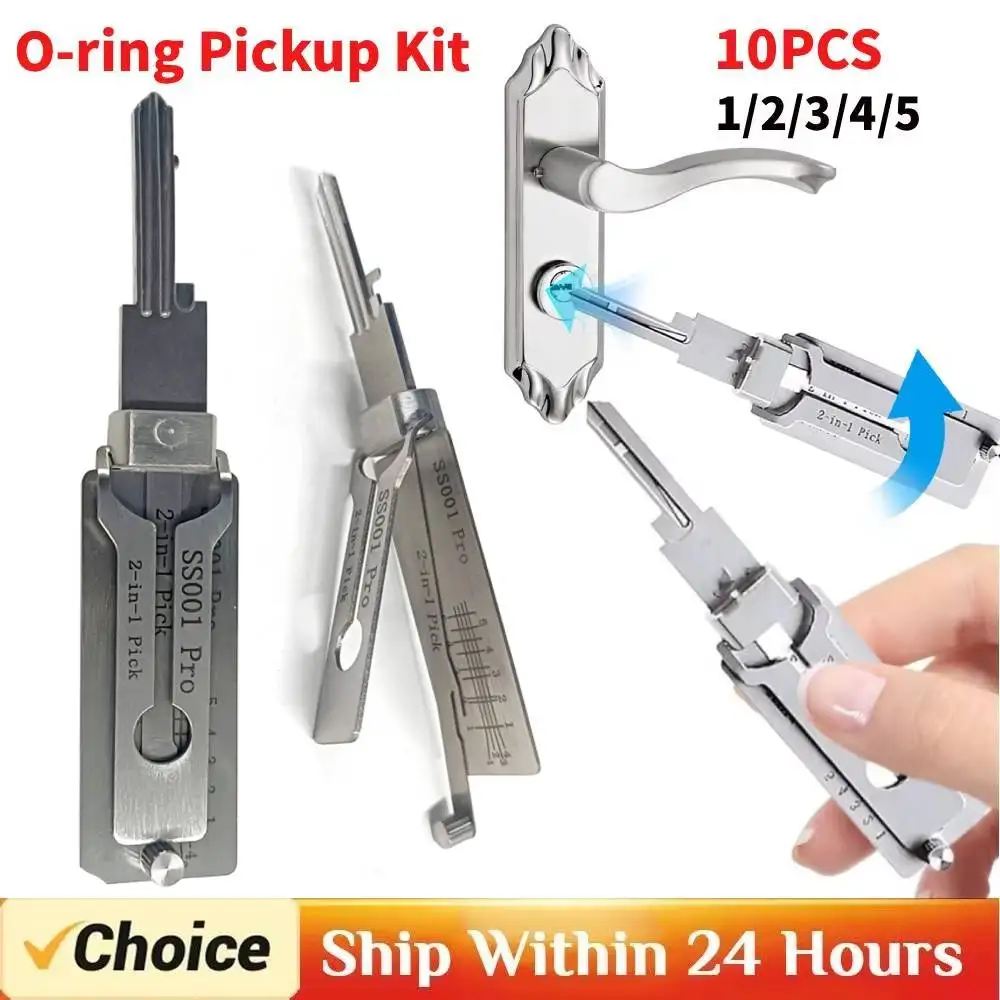 Décodeur de clé en acier inoxydable SS001pro 2 en 1, ensemble de crochets et de sélection de précision, décodeur de verrouillage, Kit de ramassage de joint torique, outil manuel de réparation d'entretien