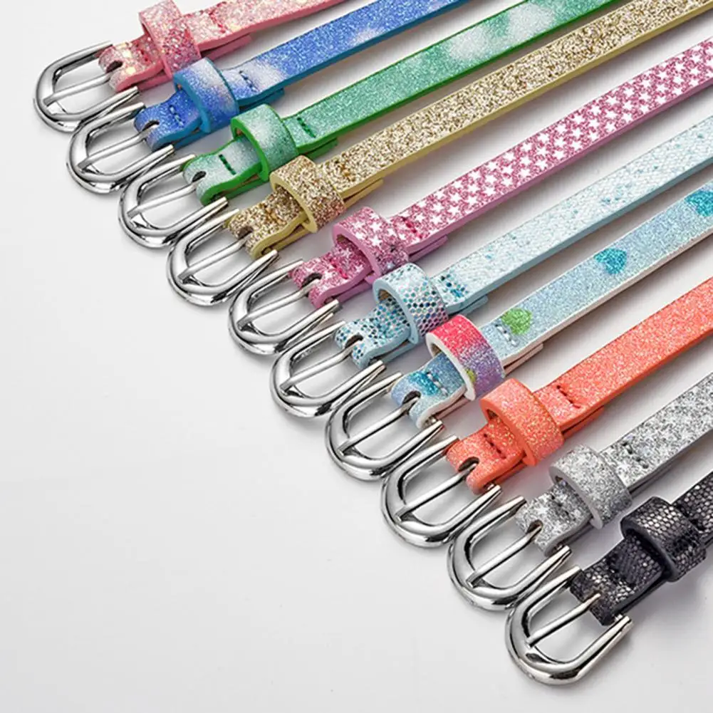 Children Dreamy Belt Kids Sequin Belt Stylish Kids with Multi Holes Design Sequin Decorated for Jeans for Children
