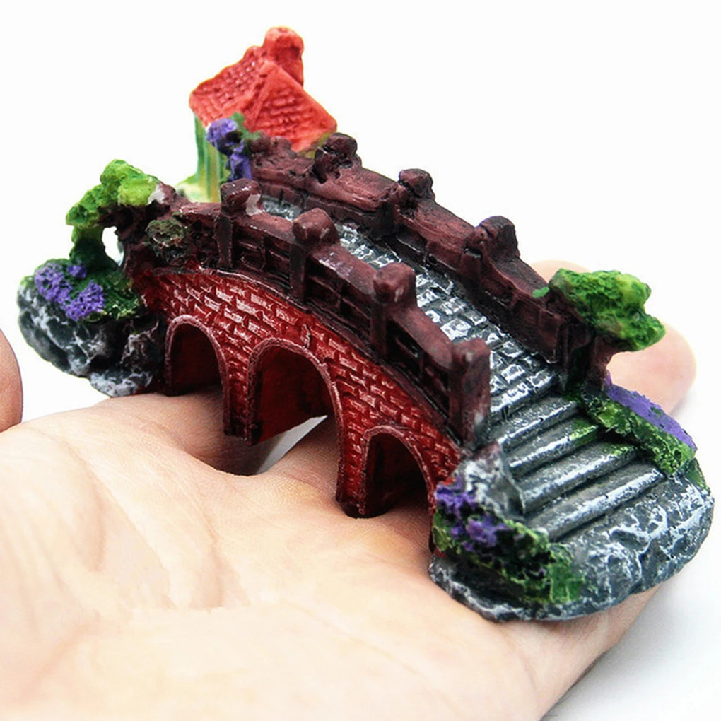 Resin Castle Aquariums Castle Decoration Simulation Turtle Climbing Three Eye Bridge