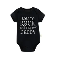Born To Rock Newborn Baby Short Sleeve Cotton Baby Bodysuit Cute Baby Boy Clothes Jumpsuit Infant Outfit Baby Body Rock Onesie 5
