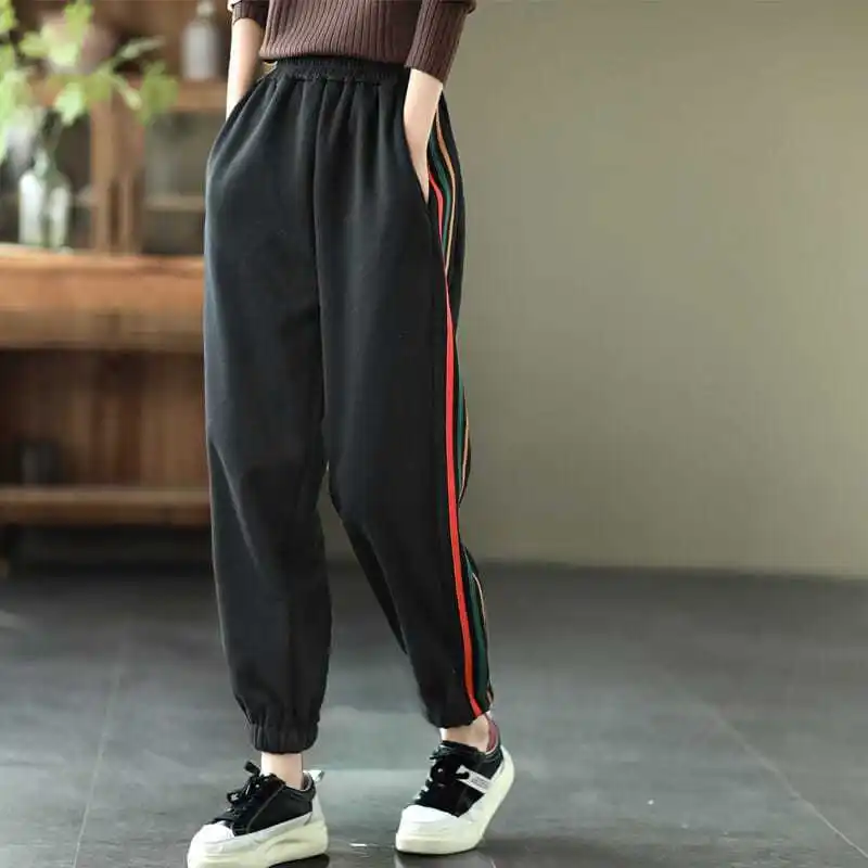 Women's Autumn Winter New Fashion Elegant High Waist Solid Color Versatile Casual Western Commuting Comfortable Popular Pants