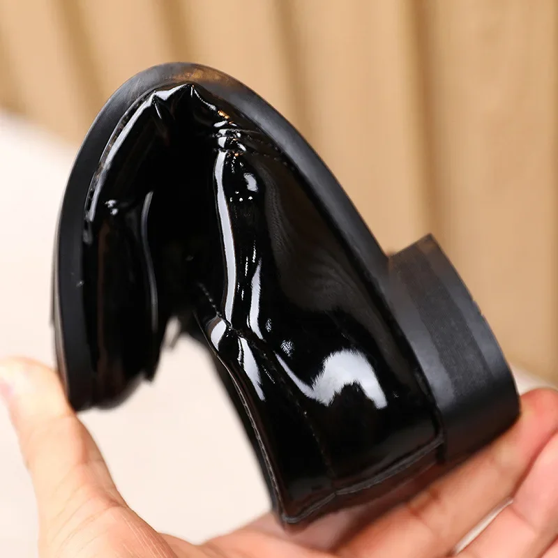 Little Boys Fashion Leather Shoes Children Kids Flats for Baby School Party Formal Wedding Toddlers Low-heeled Pointed Toe Shoes 6