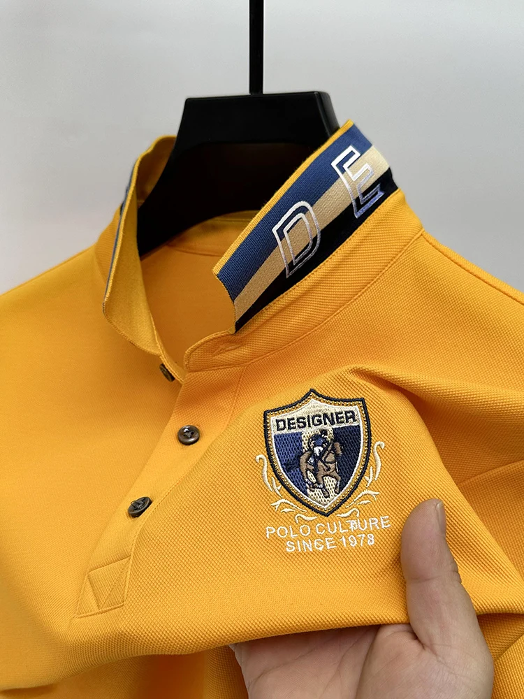 High End Luxury Brand Designer Embroidered Men's Polo Short