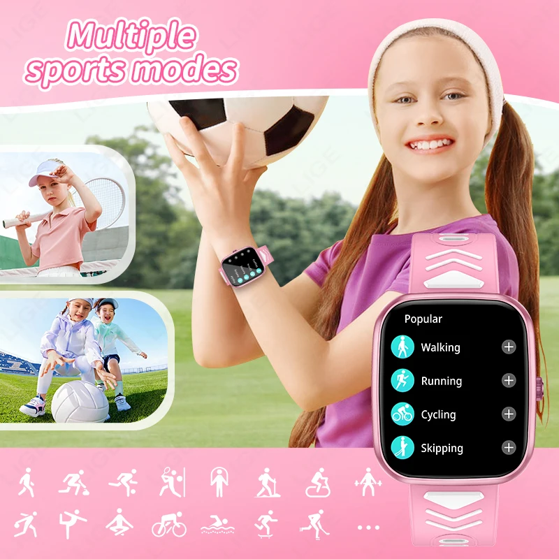 New Kids Smart Watch Games Children's Watch Health Monitoring Smartwatches Pedometer Tracker Smartwatch Student Electronic Clock