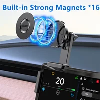 Magnetic Car Phone Holder for Tesla Model 3/Y/X/S Car Display Screen Side 360 Degree Rotation Car Mount for iPhone 12 13 14 15 3