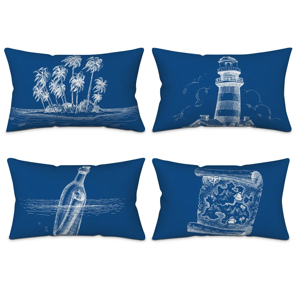 

30x50cm Blue Ocean Scenic Pillowcase Throw Pillow Case Polyester Decorative Cushion Cover Home Sofa Decor almohada