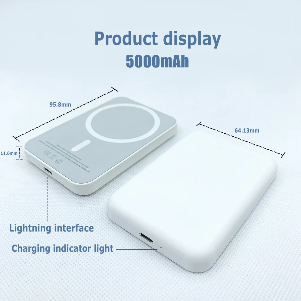 10000mAh 1:1High Copy Original Spare Battery Pack Magnetic Wireless Power Bank For i12 13 Pro 12 13Max External Battery