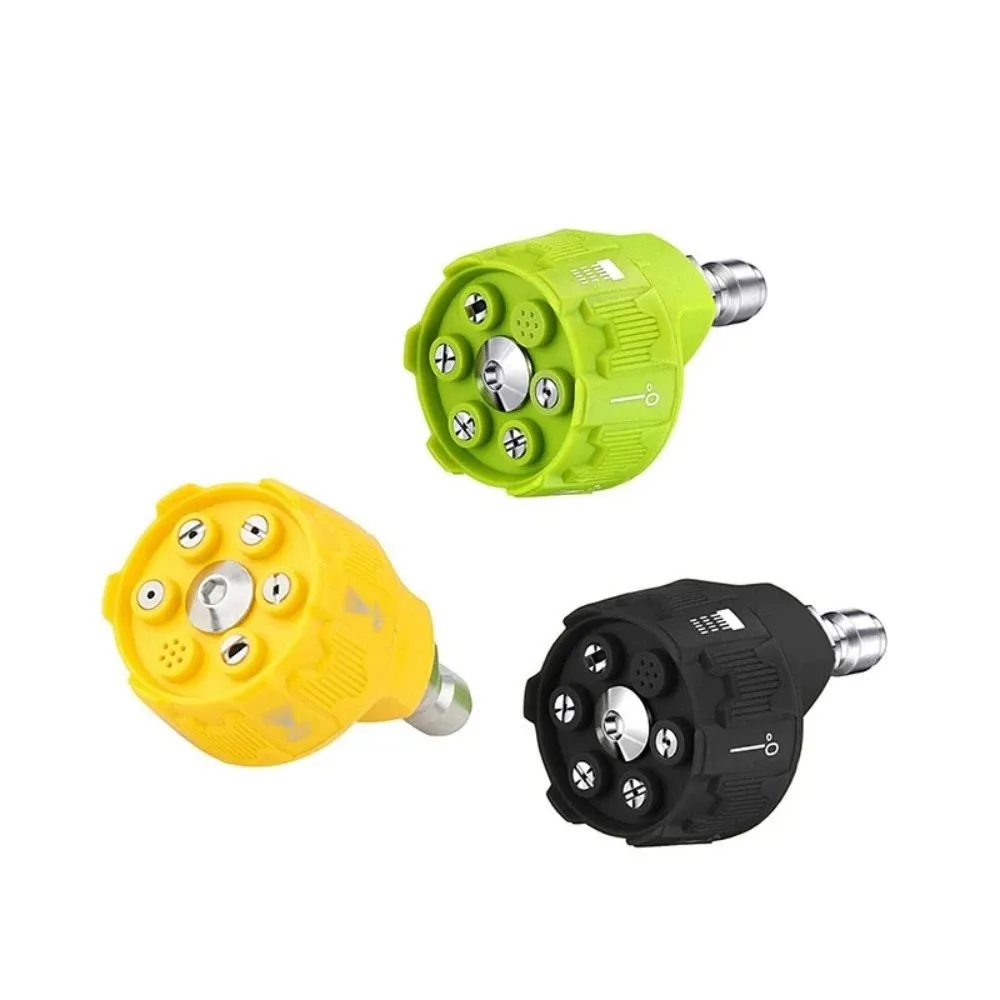 6in1 디자인 압력 세척기 노즐 0 15 25 40도 1/4인치 커넥터 다기능 노즐 교체 노즐