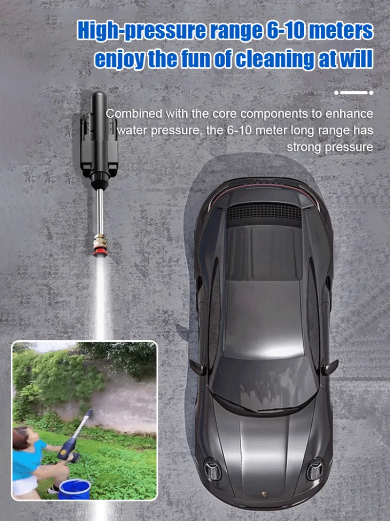 Water Gun Household Electric High-Pressure Car Wash Lithium Battery Wireless Portable Efficient Cleaning Tools