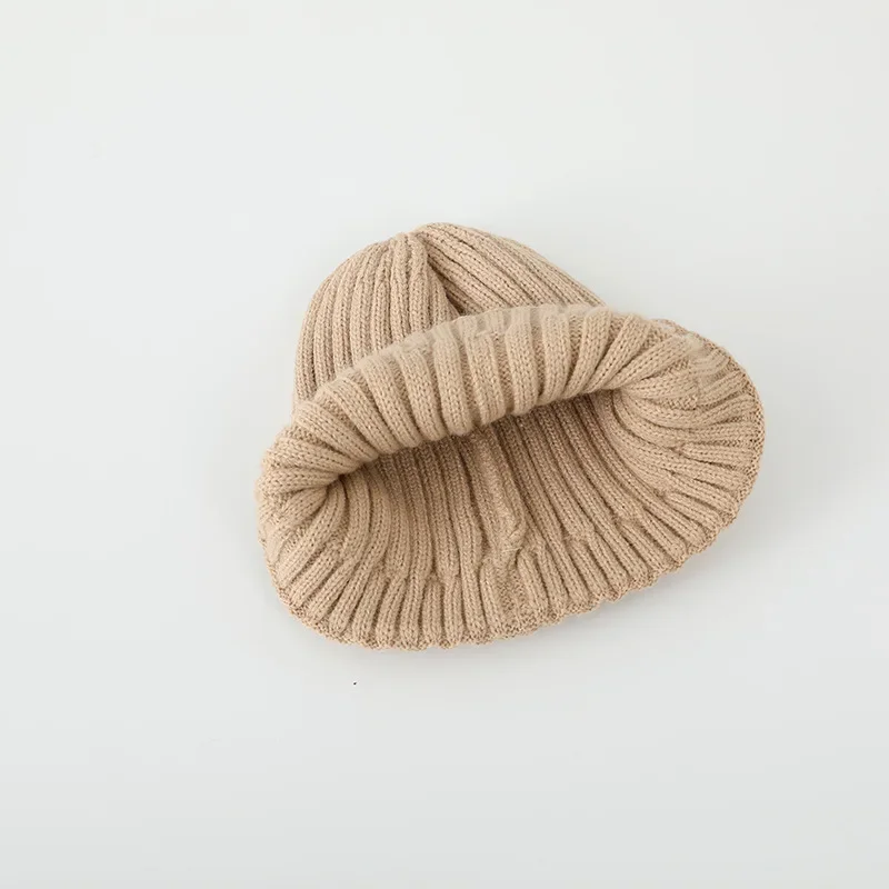 Autumn Winter Baby Embroidery Letter Knitting Caps Kid Boy Solid Warm Beanies Girl Children Fashion Casual Hat Infant Soft Caps knit hat baby hat