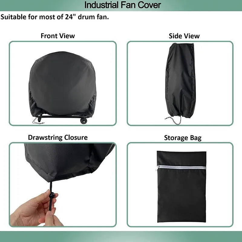 Household industrial fan cover waterproof and dustproof outdoor cover Oxford cloth fan protection universal storage bag
