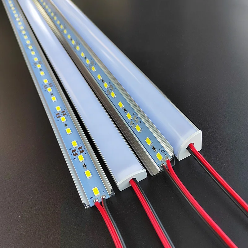 LED 캐비닛 바 조명 7W 5730 36LED 가구 아래 주방 조명 12V DC 50cm 프로파일 알루미늄 LED 하드 스트립 ...