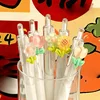 5Pcs Flower Gel Ink Rollerball Pens Medium Point 0.5mm Quick-Dry Plastic Pens Tulip Design Retractable Writing Pens Decoration 4