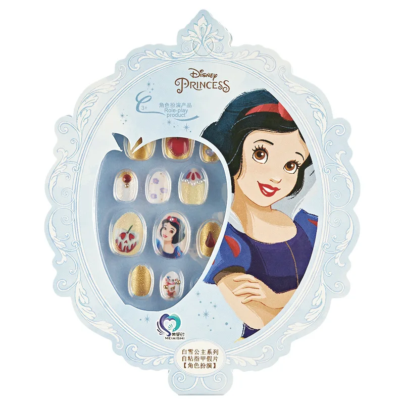 Disney Snow White Kids Mermaid Nail Stickers Nail Art Patches Stereoscopic 3D Diamond Stickers Girl Princess Toys