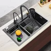Nordic Metal Kitchen Sinks for Bar Counter Smart Digital Display with Cup Washer Sinks Light Luxury Design Sink for Dining Room 6