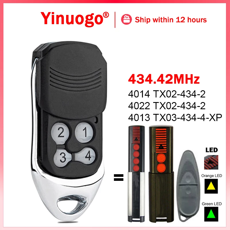 

SOMMER TX03 434 4 XP Garage Remote Control 434.42MHz Compatible With SOMMER 4013 TX03-434-4-XP 4014 TX02-434-2 4022 TX02-434-2