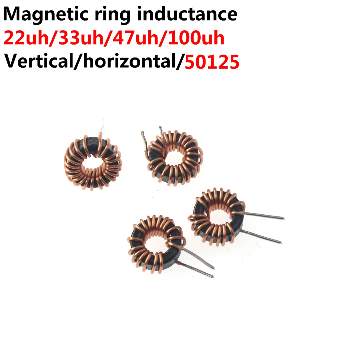 20PCS Iron silicon aluminum magnetic ring inductance 22UH 33UH 47UH 100UH filter ring inductance coil 50-125 50125