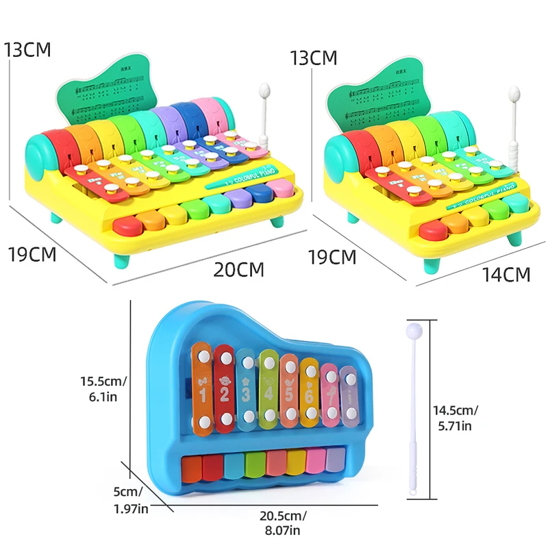 Montessori Educational Children's Xylophone Musical Instruments Toys Parish 8-Tone Piano Baby Percussion Game For 0-3 Years Old 6