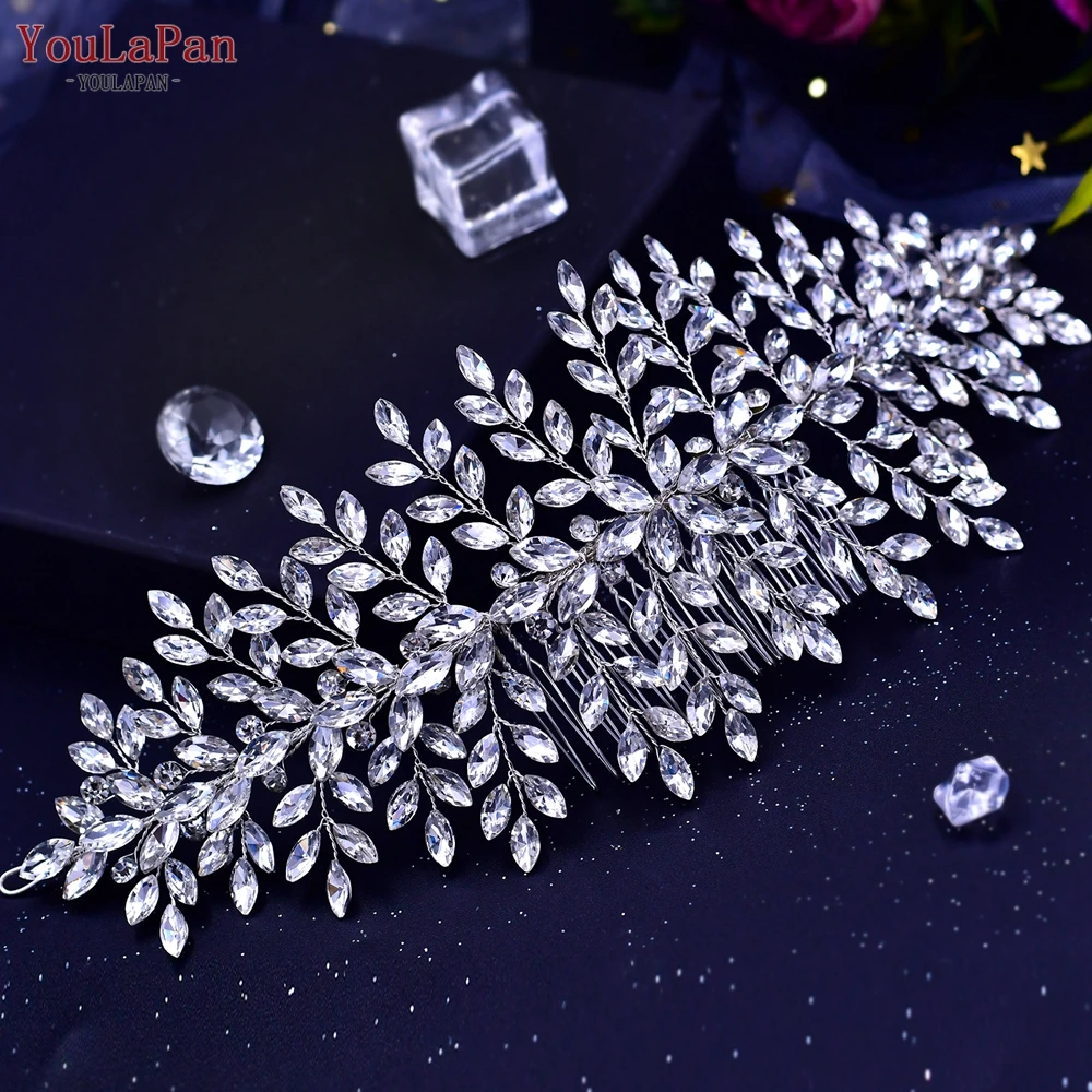 YouLaPan HP304 Bridal Tiaras for Wedding Rhinestone Hair Piece Crystal Headpiece Wedding Headpieces for Bride Hair Jewelry