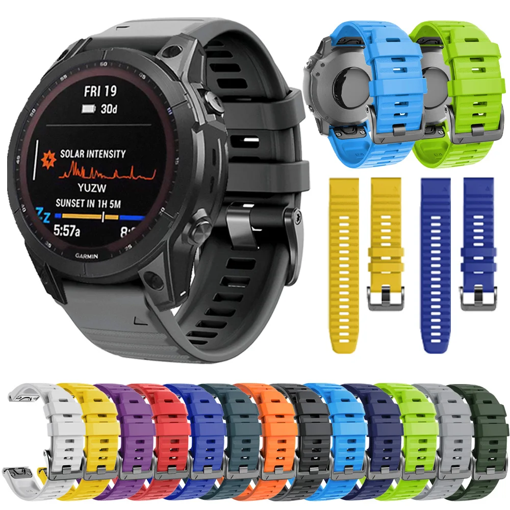 

Sports Silicone Strap For Garmin Tactix 7 Pro Band For Quatix 7 7X 6 5 3 QuickFit 22 26mm Release Bracelet Wristbands Accessorie