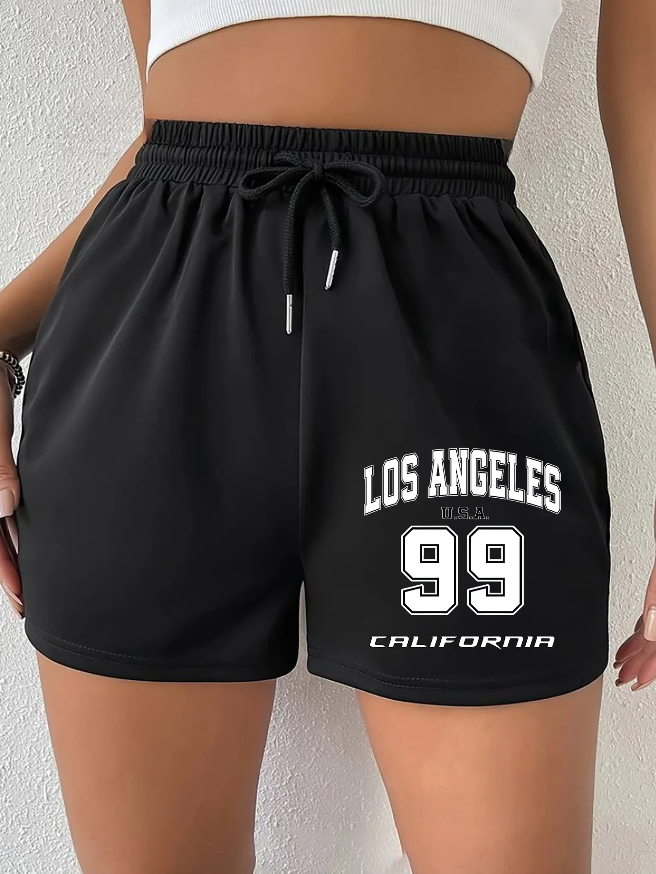Ladies' Los Angeles 99 California Printed Casual Running Shorts for Sports and Leisure, Loose Fit, Comfortable Fit 2