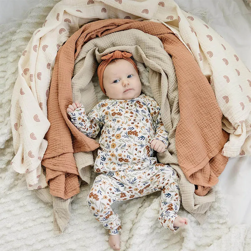 Cotton Gauze Muslin Baby Blanket Super Soft Newborn Quick Dry Boy Girl Kids Bath Towel Baby Stroller Blanket Cover 2