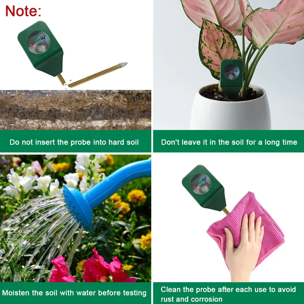 1-10pcs Soil Humidometer Home Gardening Measuring Tool Soil Moisture Meter Hygrometer Probe Watering Test Portable Detector