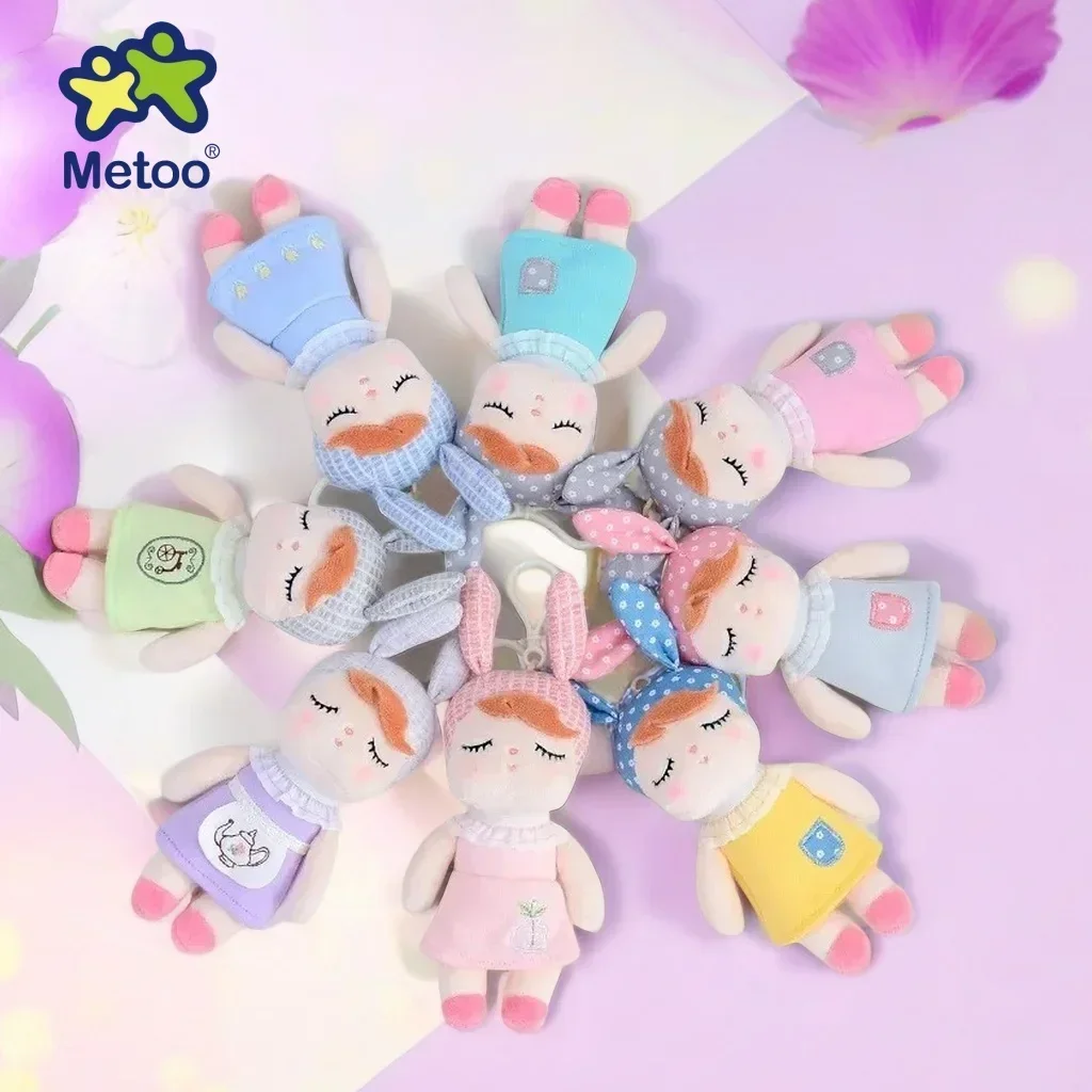 Metoo Doll Toys Mini Angela Keychain Stuffed Rabbit Plush Sleeping Metoo Doll Toys For Girls Newborn Baby Birthday Holiday Gifts