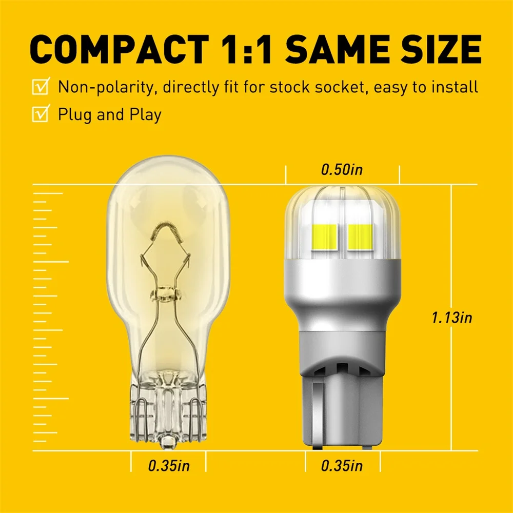 AUXITO-ڵ   Ʈ, T15 W16W Led , ĵ,  , 12v, Ǫ, ̾, ٷ,  Mk7, ƿ A3 8P, 2000LM