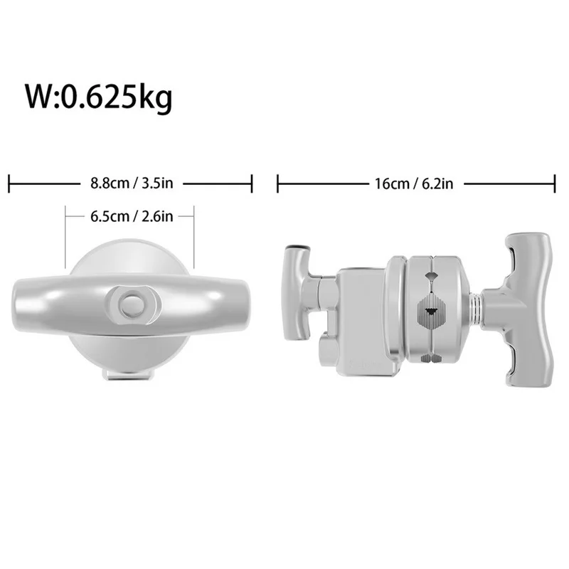 Swivel 2.5 inch Grip Head For Light Stand Multi-function Heavy Duty Head Clamp Bracket Adapter Extension Boom Pole Camera Accessories Camera Bracket Camera Clamp Camera Handlebar Clamp Camera Mount Bracket