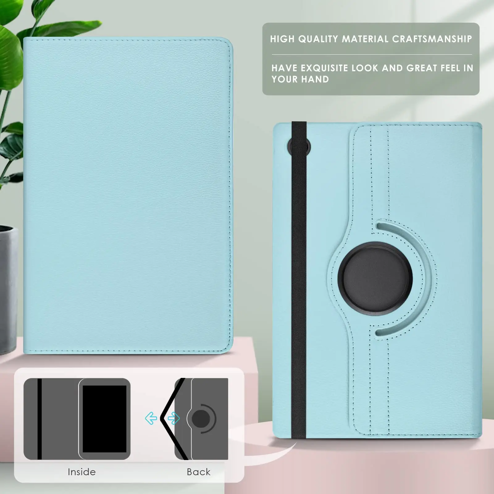 Premium PU Leather 360 Rotating Stand Case with Sleep/Wake Function