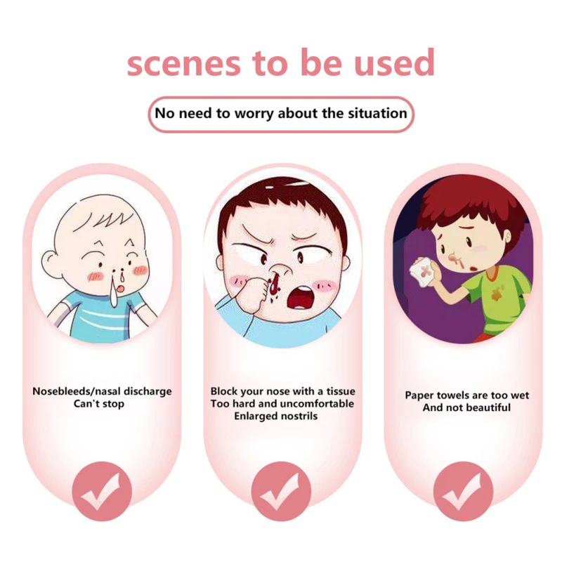 Baby Nose Clean Nose Blood Stop Bobbin Child Nosebleeds Runny Spray Degreasing Cotton Roll Children Care Accessories 50PCS