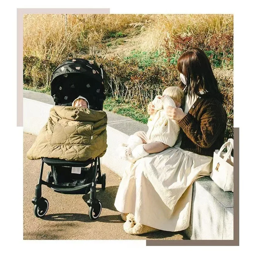 Korean Baby Hooded Cloak Cape Windproof Stroller Blanket Thicken Warmer Cartoon Bear Rabbit Baby Quilt 6