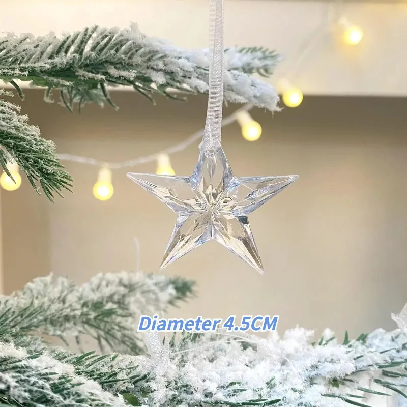 3/9pcs Christmas Decorations Christmas Transparent Snowflake Pendants Decorations Christmas Decorations for Home Home Decor