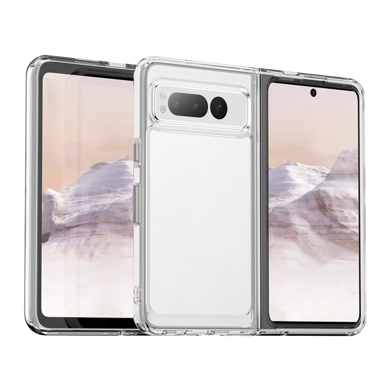 Per Google Pixel Fold Case Per Pixel Fold Cover Cover Posteriore Trasparente In Silicone Morbido Trasparente Per Google Pixel Fold