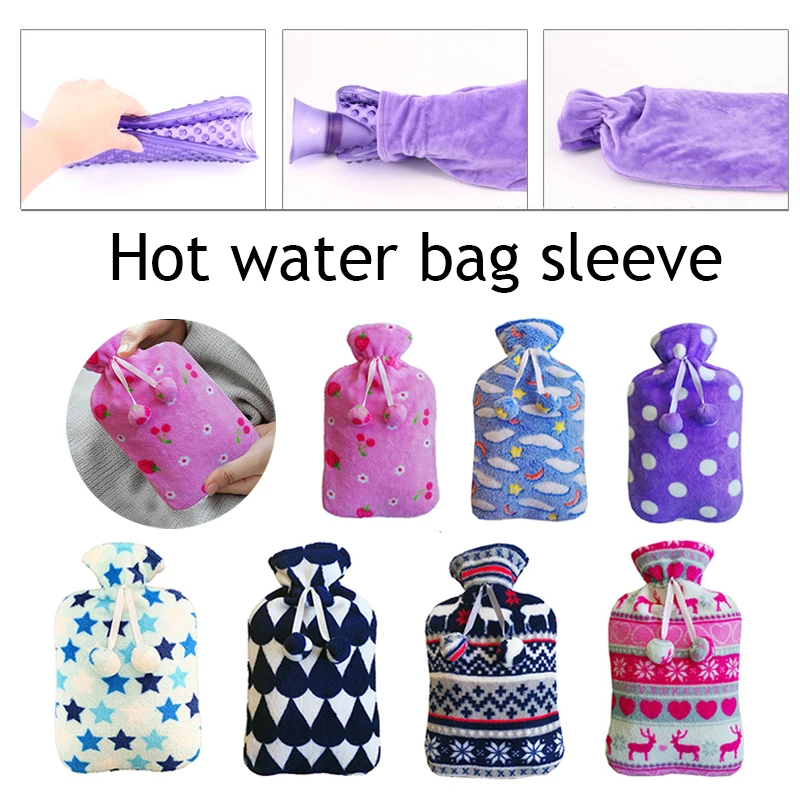 Coral Fleece Hot Water Bottle Protective Cover Washable Removable