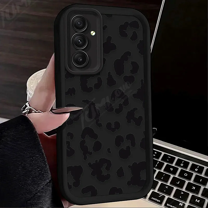 Stylish Black Leopard Zebra Print Protective Phone Case
