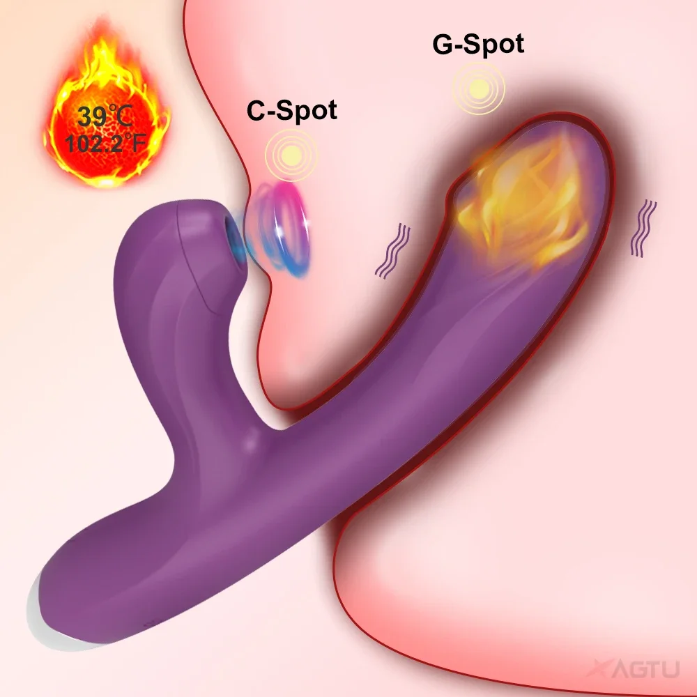 Heating Vibrator for Women Clit Sucker Vacuum Clitoris Stimulator Silicone G-spot Dildo Female Masturbation Sex Toy Adult Goods