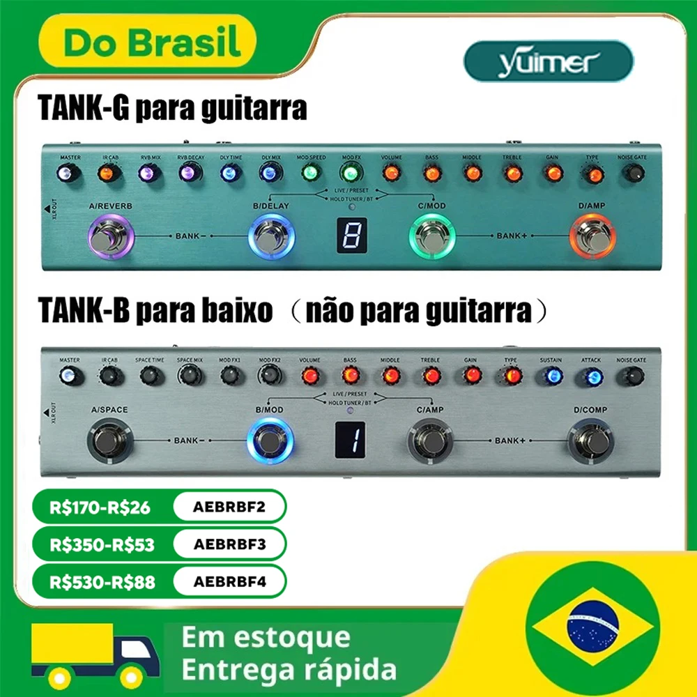 インチタックス]M-VAVE Yuimer TANK-G ギターマルチエフェクツペダル