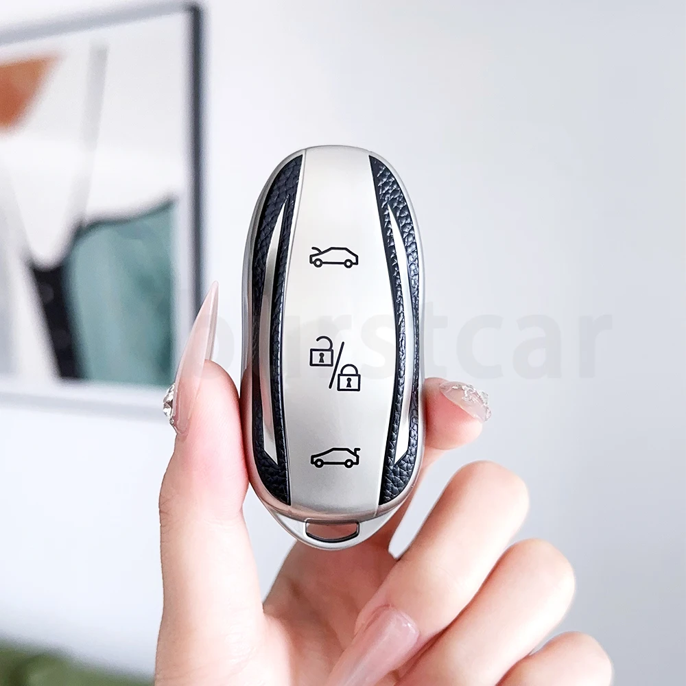 테슬라 모델 X S 3 Y 자동차 스마트 키 커버 케이스 가죽 TPU 자동차 키 쉘 가방 홀더 보호 액세서리