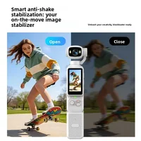 4K Handheld Gimbal Action Camera HD 180° Rotatable Lens Anti-shake Pocket Vlog Camera with Fill Light for Outdoor Sports 5