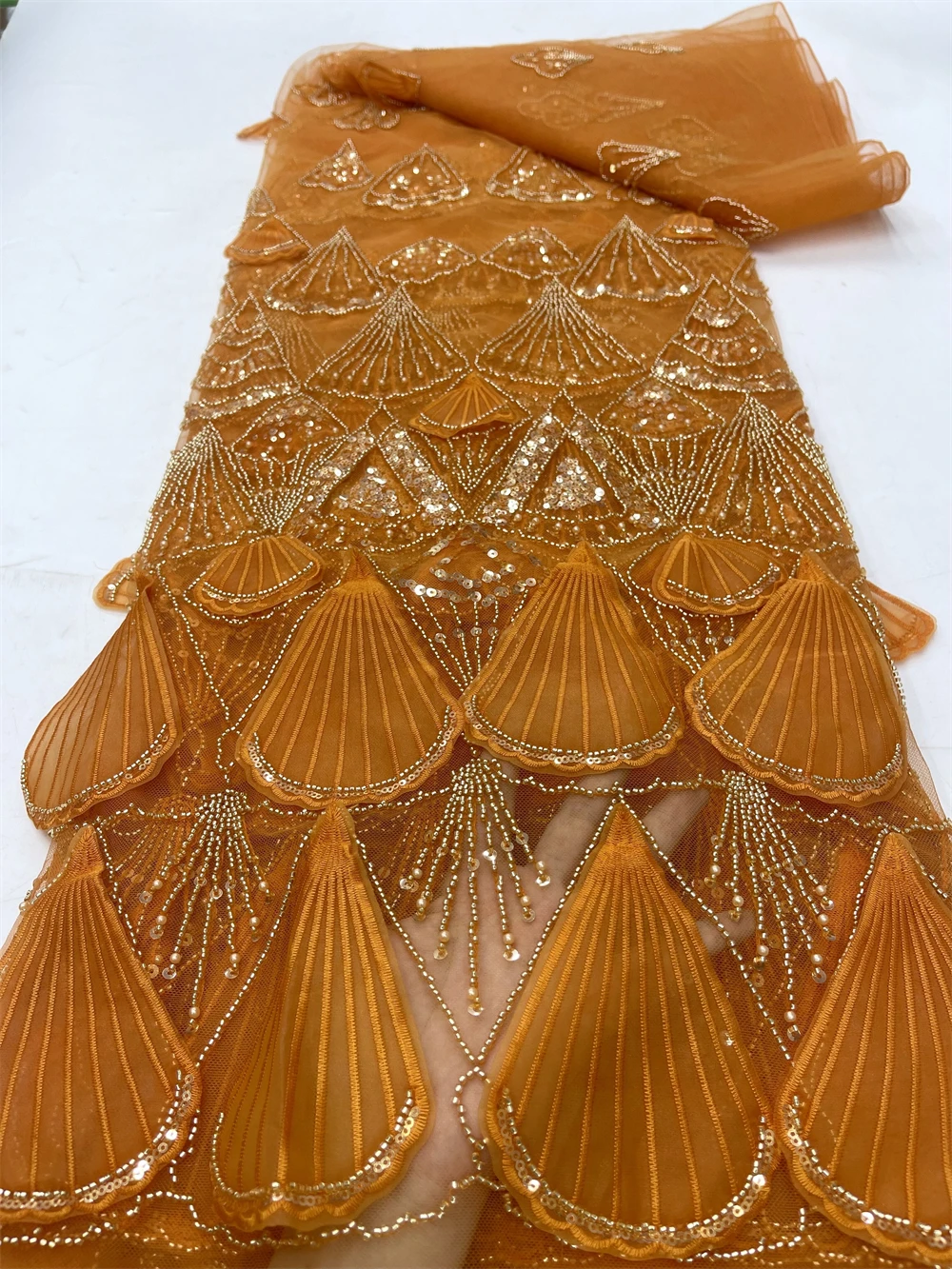 

African Nigerian Tulle Lace Fabric, Organza Embroidery, Guipure Party Gown, High Quality, Wedding Dress, Jacquard, 5Yard jy303