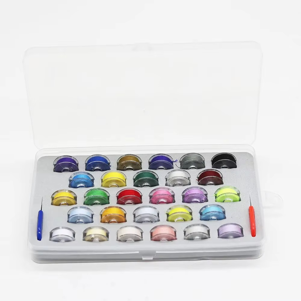 28pcs/box Sewing Threads Bobbins with Plastic Storage Box Sewing Machine Bobbins Spools for DIY Sewing Accessories Tools