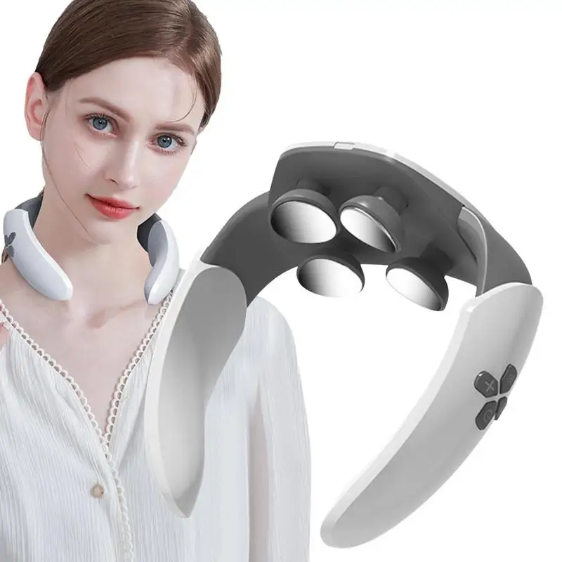 Neck Massager Electric Pulse Neck Massager with Heat Neck Instrument Intelligent Neck Massager Pain Relief tool with 6 Modes he m003 micro current sleep aid device relief relaxation aid instrument intelligent hypnosis tool massager relaxer support usb charging white