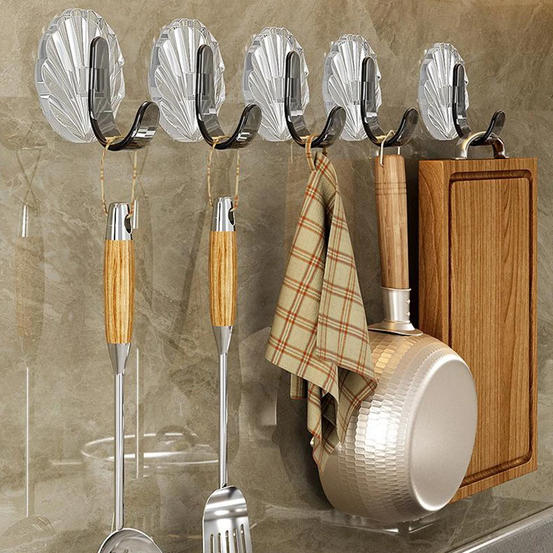 

1X Round Acrylic Light Luxury Wall Hook Self-Adhesive Bathroom Towel Rack Punch-Free Coat Hanger Door Hook Key Holder Home Decor