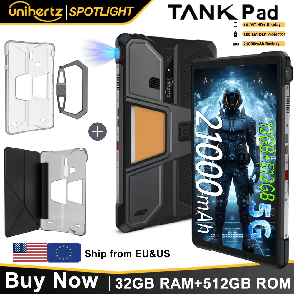 Unihertz タンク PAD 8849 頑丈なプロジェクター電話タブレット