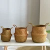 Wicker Storage Basket Flower Baskets Laundry Storage Decorative Basket Rattan Flower Pot Garden Planters Household Organizer 3